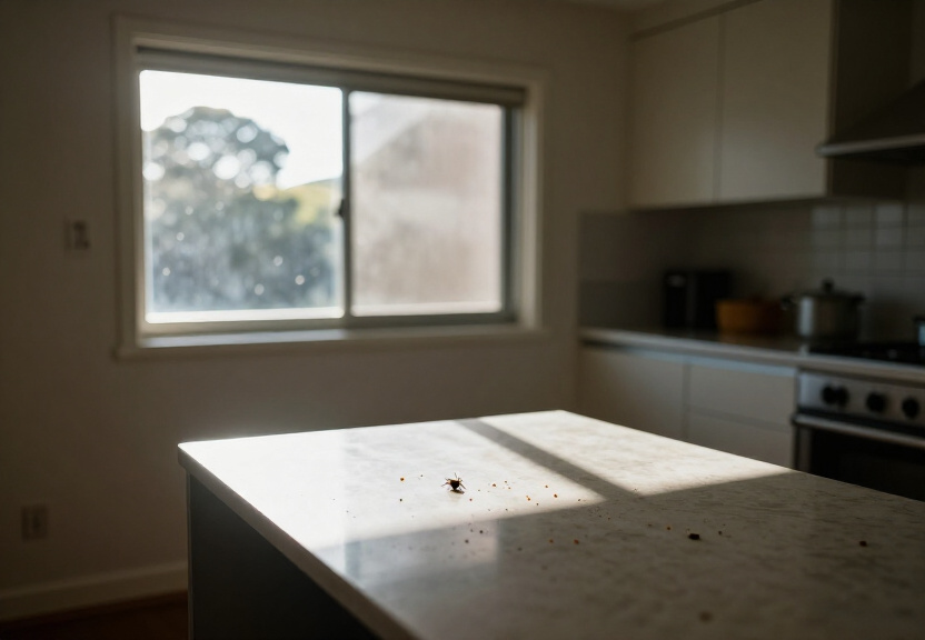 Spider webs and egg sacs in a Turramurra garage before treatment